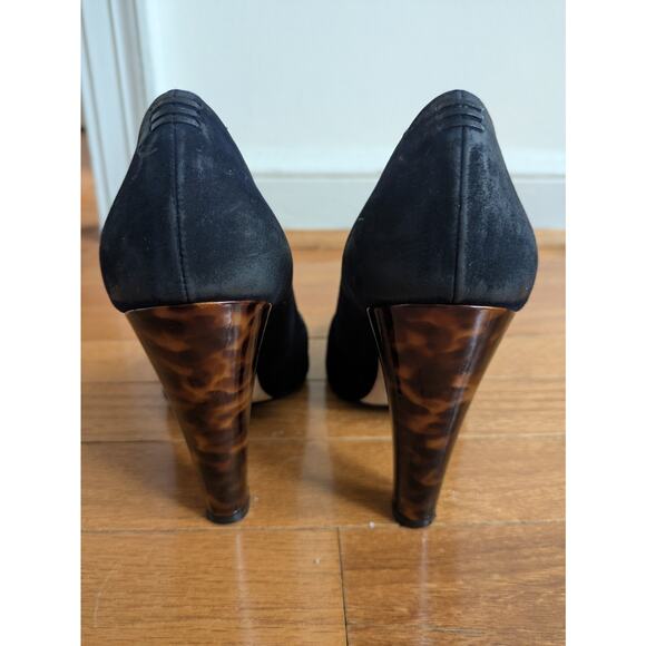 Sarah Flint Jay 100 Suede Navy Cheetah Pumps Size 38.5 IT 8-8.5 US - Picture 6 of 9